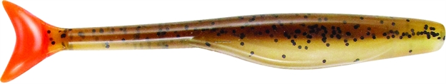 Picture of Egret Wedgetail Eel Swimbait, 5", Brown Eel/Orange Tail, 6/Pack