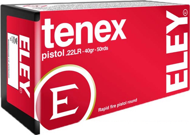 Picture of Eley Americas Tenex Pistol 22Lr 40Gr Round Nose 50Rd 100Bx/Cs 210