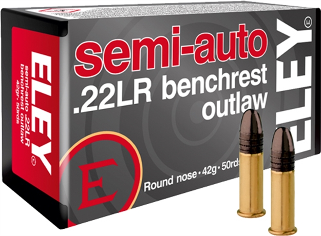 Picture of Eley Outlaw Semiauto Benchrest 22Lr 42Gr 50Rd 100Bx/Cs 02320 650911023201