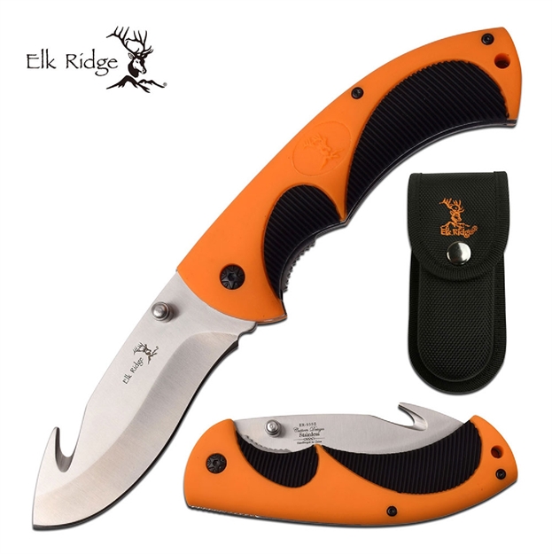 Picture of Elk Ridge Folder 3.4 IN Guthook Blade Orange Rubber Handle