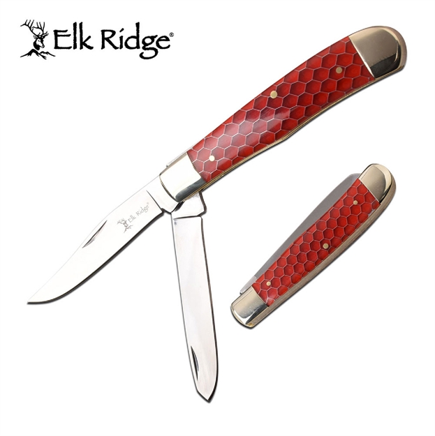 Picture of Elk Ridge Trapper Folder 3.25 IN Blade Red C-Tek Handle
