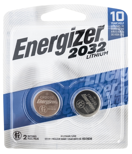 Picture of Energizer 2032Bp2 Cr2032 Lithium Battery  Silver 3.0 V 235 Mah, Qty (2) Single Pack 2032BP-2