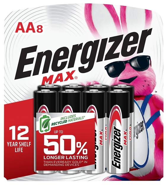 Picture of Energizer E91mp8 AA Max Silver 1.5V Alkaline, Qty (8) Single Pack E91MP-8