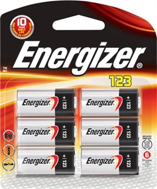 Picture of Energizer Lithium 123 Photo Batteries 3Volt 6Pk EL123BP-6