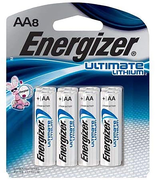 Picture of Energizer L91sbp8h3 AA Ultimate Lithium Silver 1.5V Lithium, Qty (8) Single Pack L91SBP-8