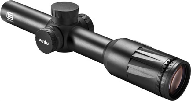 Picture of  Eotech Vdu18sfhc3g Vudu Sfp Black Hardcoat Anodized 1-8X 24Mm 30Mm Tube Illuminated Green Hc3 Moa Reticle Features Throw Lever 672294110200