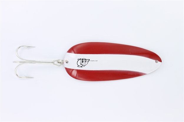 Picture of Eppinger Dardevle Huskie Junior HD Spoon, 4 1/2", 2 Oz, Red/White Stripe, Nickel Back