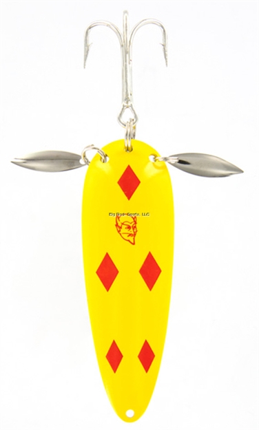 Picture of Eppinger Dardevle Imp Klicker Spoon, 2/5Oz Yellow W/Red Diamonds