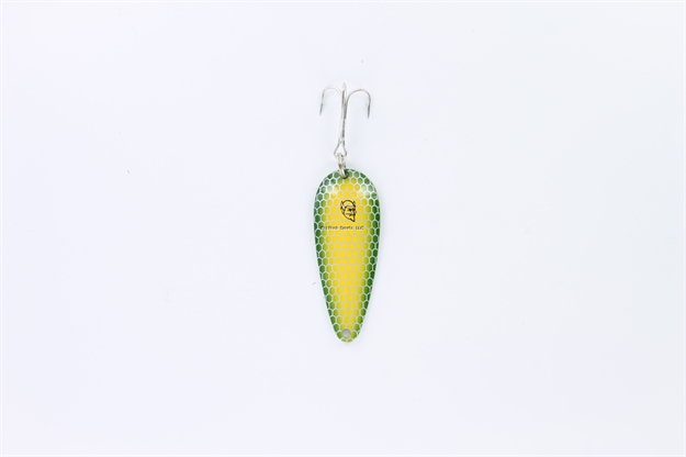 Picture of Eppinger Dardevle Imp Spoon, 2 1/4", 2/5 Oz, Scale Yellow/Light Green Sides, Nickel Back