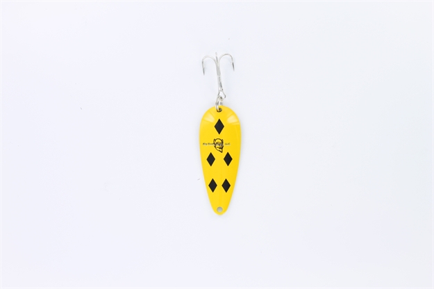 Picture of Eppinger Dardevle Imp Spoon, 2 1/4", 2/5 Oz, Yellow/Black Diamonds, Brass Back