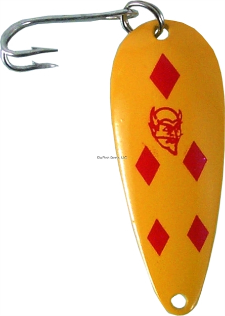 Picture of Eppinger Dardevle Imp Spoon, 2 1/4", 2/5 Oz, Yellow/Red Diamonds, Brass Back