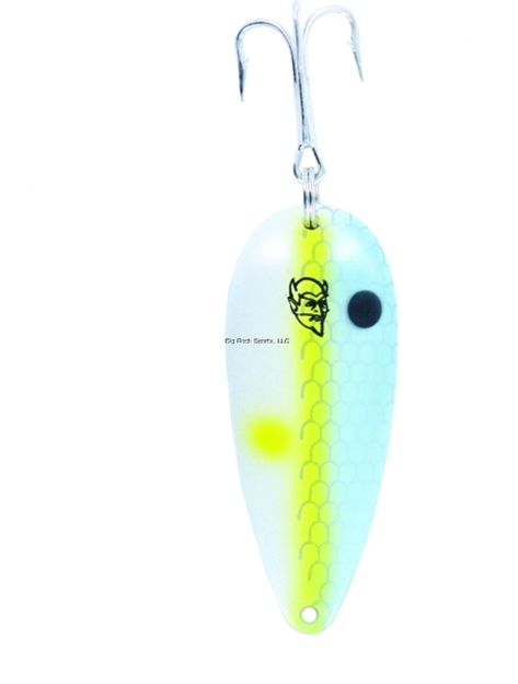 Picture of Eppinger Dardevle Spoon, 3 5/8", 1 Oz, Hot Shad, Nickel Back