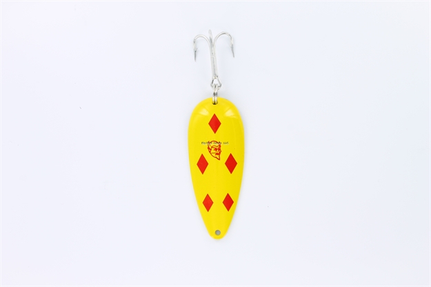 Picture of Eppinger Dardevle Spoon, 3 5/8", 1 Oz, Yellow/Red Diamonds, Brass Back