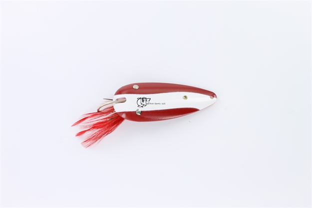Picture of Eppinger Dardevlet Spoon, 2 7/8", 3/4 Oz, Red/White Stripe, Nickel Back 1516