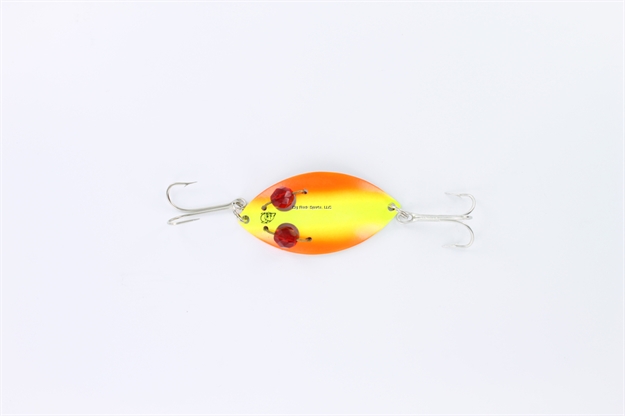 Picture of Eppinger Red Eye Wiggler Spoon, 2 1/4", 1/2 Oz, Chartreuse/Orange Stripe, Nickel Back