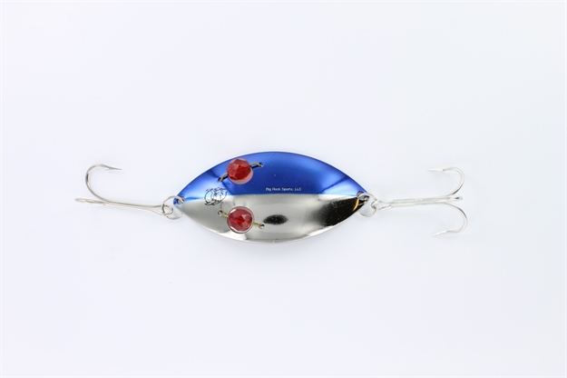 Picture of Eppinger Red Eye Wiggler Spoon, 3", 1 Oz, Half Nickel/Half Blue, Nickel Back