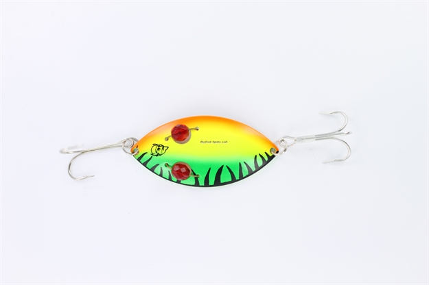 Picture of Eppinger Red Eye Wiggler Spoon, 3", 1 Oz, Hot Mackerel, Brass Back