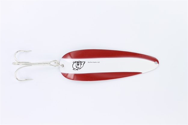 Picture of Eppinger Troll Devle HD Spoon, 4 1/2", 1 1/2 Oz, Red/White Stripe, Nickel Back