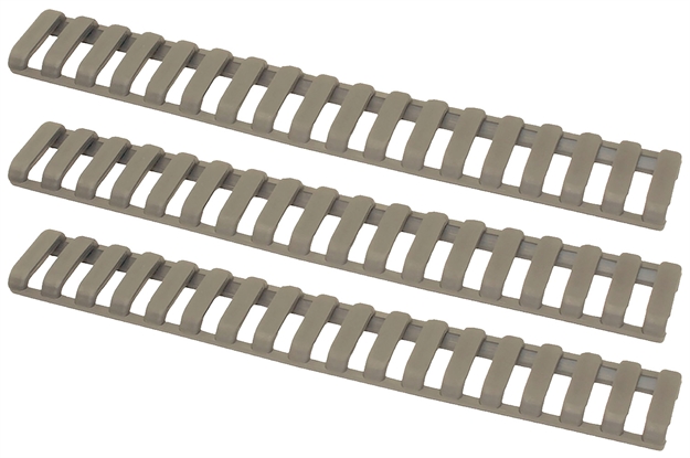 Picture of  Ergo 1373De Low-Pro Ladder Rail Covers Rifle 18 Slot Dark Earth Rubber 3 Pack