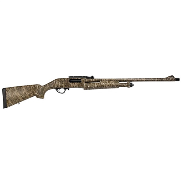 Picture of  Escort Hefh1224trbl Field Hunter Turkey Full Size 12 Gauge Pump 3" 4+1 24" Mossy Oak Bottomland Steel Barrel, Grooved Aluminum Receiver, Fixed Mossy Oak Bottomland Synthetic Stock, Right Hand