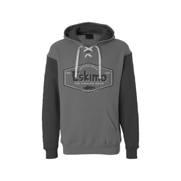 Picture of Eskimo Gray Hockey Hoodie, Size Medium, 13Oz Heavyweight Cotton Blend, Lined Hood