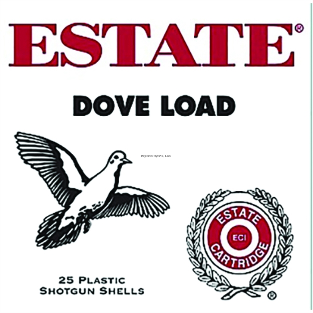 Picture of Estate Cartridge Game & Target Dove Shotshell 12 Ga, 2-3/4 In, No. 8, 1-1/8 Oz, 3-1/4 Dr, 1200 Fps, 25 Rnd Per Box
