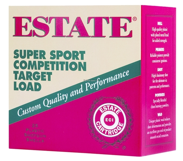 Picture of Estate Cartridge Super Sport Competition Target Load Shotshell 12 Ga, 2-3/4 In, No. 9, 1 Oz, 3 Dr, 1235 Fps