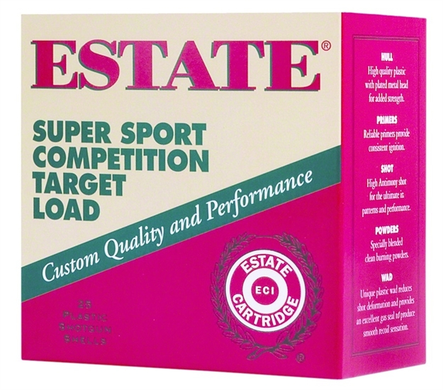 Picture of Estate Cartridge Super Sport Competition Target Load Shotshell 28 Ga, 2-3/4 In, No. 8, 3/4 Oz, 2 Dr, 1200 Fps