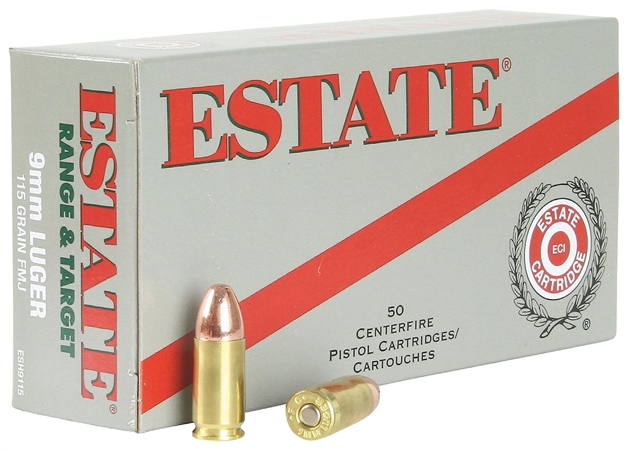 Picture of Estate Esh9115 Range 9Mm Full Metal Jacket 115Gr 50Box/20Case