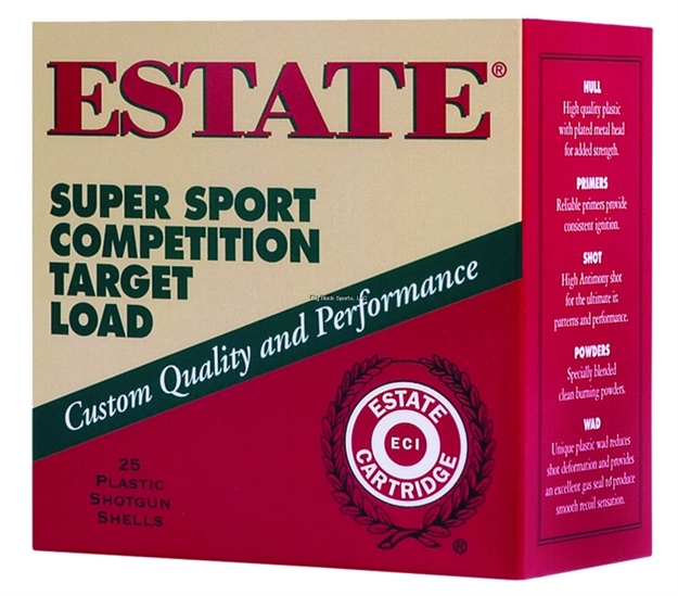 Picture of Estate Cartridge Super Sport Competition Target Load Shotshell 12 Ga, 2-3/4 In, No. 8, 1-1/8 Oz, 2-3/4 Dr, 1145 Fps SS12L-8