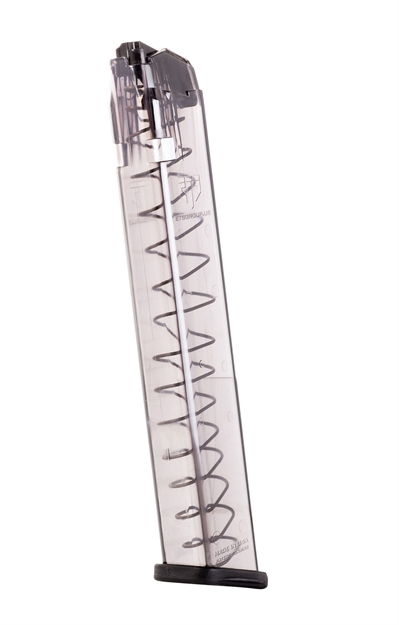 Picture of  Ets Group Group Omgglk18 Omega  32Rd Extended 9Mm Fits Glock 17/19 Translucent Smoke Polymer