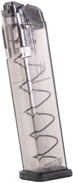 Picture of Ets Group Group Smkglk922 Pistol Mags Competition Legal 22Rd Extended 9Mm Luger Compatible W/ Glock 17 Smoke Polymer SMK-GLK-9-22 850016478481