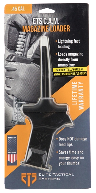 Picture of Ets Group Group Ets Groupcam45 C.A.M Mag Loader Double & Single Stack Style Made OF Polymer With Black Finish For 45 Acp Pistols ETSCAM45 854094005546
