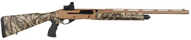 Picture of  Girsan 390160 Mc312 Gobbler 12 Gauge With 24" Barrel, 3.5" Chamber, 5+1 Capacity, Bronze Cerakote Metal Finish & Camo Fixed Pistol Grip Synthetic Stock Right Hand (Full Size) Includes Red Dot 741566903809