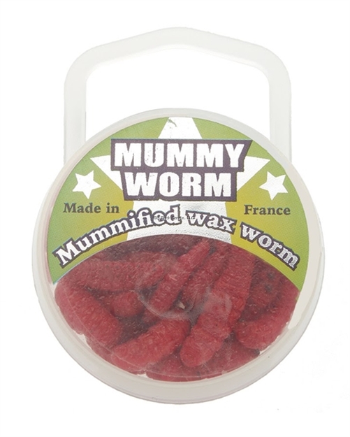 Picture of Eurotackle Mummy Worm,  Preserved Wax Worms, Red, 35+/Pack
