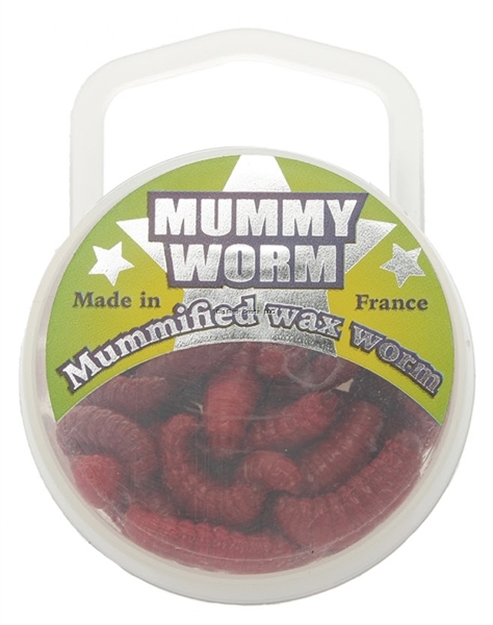 Picture of Eurotackle Mummy Worm,  Preserved Wax Worms, Red Leech, 35+/Pack