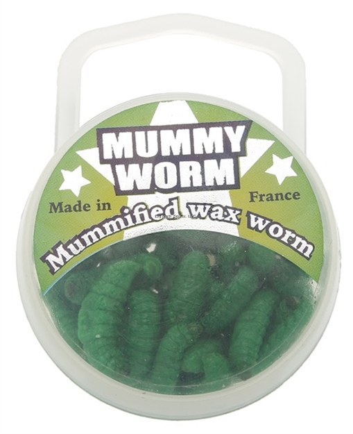 Picture of Eurotackle Mummy Worm, Preserved Wax Worms, Green Caterpillar, 35+/Pack