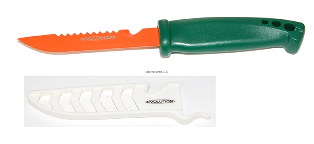 Picture of Evolution Bait Knife 4" Grn Handle Org Blade Wht Cover