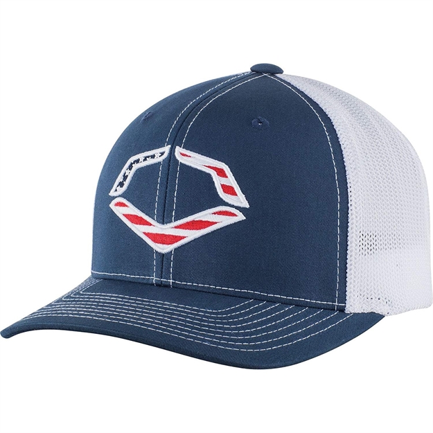 Picture of Evoshield Usa Flexfit Trucker Hat-Navy/White Mesh S/Md