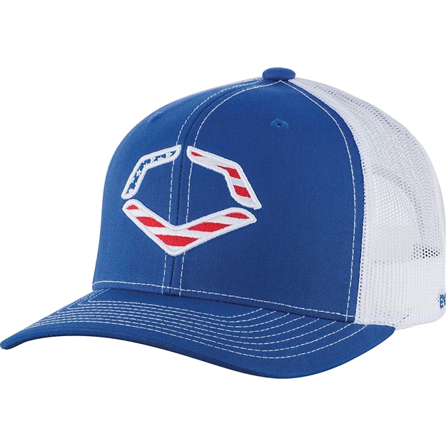 Picture of Evoshield Usa Snapback Trucker Hat-Royal/White