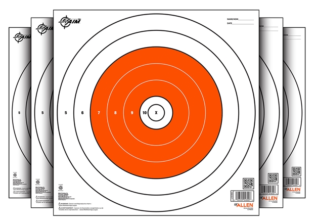 Picture of  Ez-Aim 15496 Bullseye  Paper Hanging 12" X 12" White/Orange 12 Per Pack 026509048008