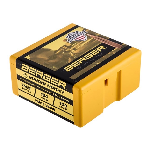 Picture of Berger Hybrid Target Bullet 7Mm Caliber 184 Grain F-Open- 500 Count Box 28708
