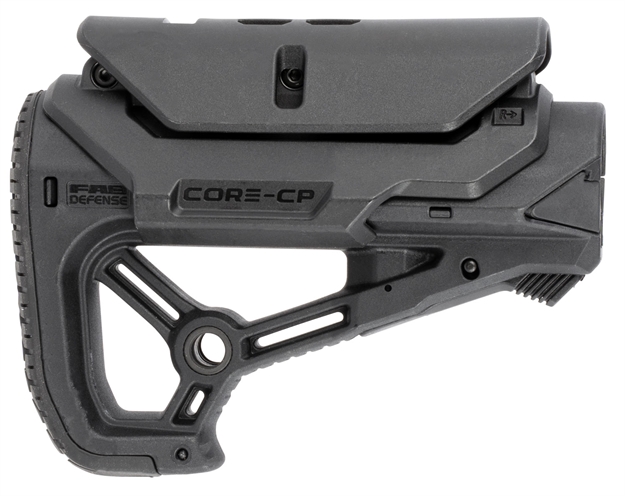 Picture of Fab Defense Fxglcorescp Gl-Core S CP Cqb Optimized Combat Buttstock W/Adjustable Cheek-Rest For Ar-15/ M4 Black Fiberglass Reinforced Polymer FX-GLCORESCP