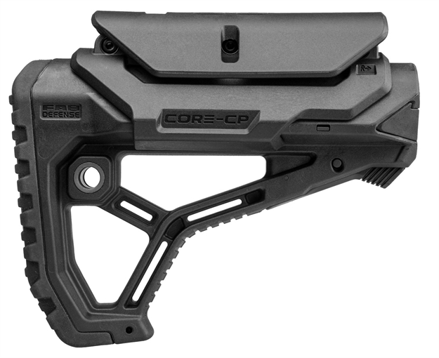 Picture of Fab Defense Fxglcorecpb Gl-Core  Buttstock For Ar-15/ M4 W/Adjustable Cheek-Rest Black Fiberglass Reinforced Polymer FX-GLCORECPB