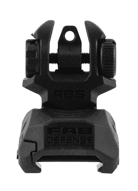 Picture of Fab Defense Fxrbs Rear Back-Up Sight  For Ar-15/ M16/ M4 Dual Aperture Low Folded Profile Spring-Locked Deployment Black Polymer & Metal FX-RBS