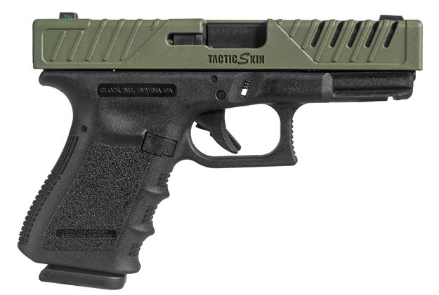 Picture of Fab Defense (Usiq) Fx-Tacs19g Tacticskin Slide Cover Compatible With Glock 19/23/25/32/38 Polymer OD Green