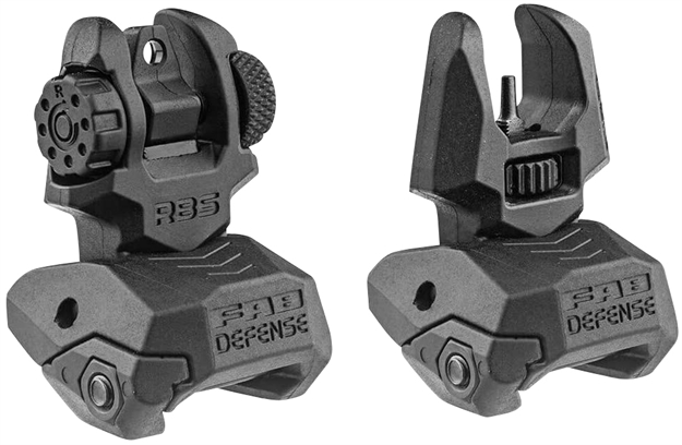 Picture of  Fab Defense Fxfrbs Front/Rear Folding Back-Up Sights  Ar-15/ M16/ M4 Low Profile Dual Aperture Rear Sight Black Polymer And Metal 7290105943378