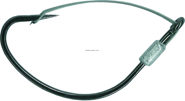 Picture of Falcon Gamakatsu K Wacky Unweighted Hook, Size 3/0, Weedless, Heavy Wire, Black Nickel, 4 Per Pack