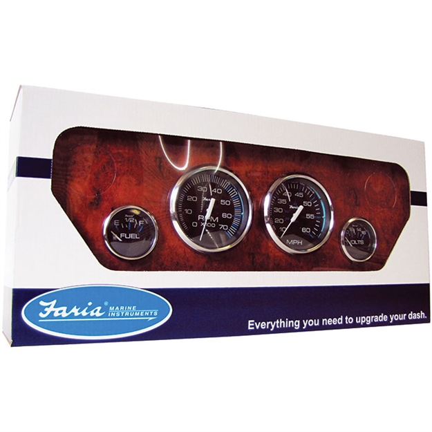 Picture of Faria Ches SS Blk 4 Gauge Set