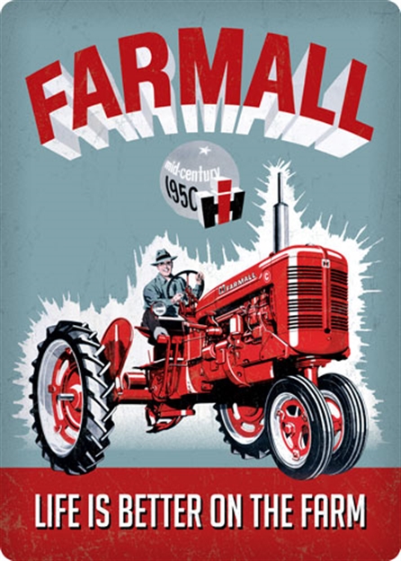 Picture of Farmall  Road Brands Die Cut Emb Tin Sign  Life IS Bettr